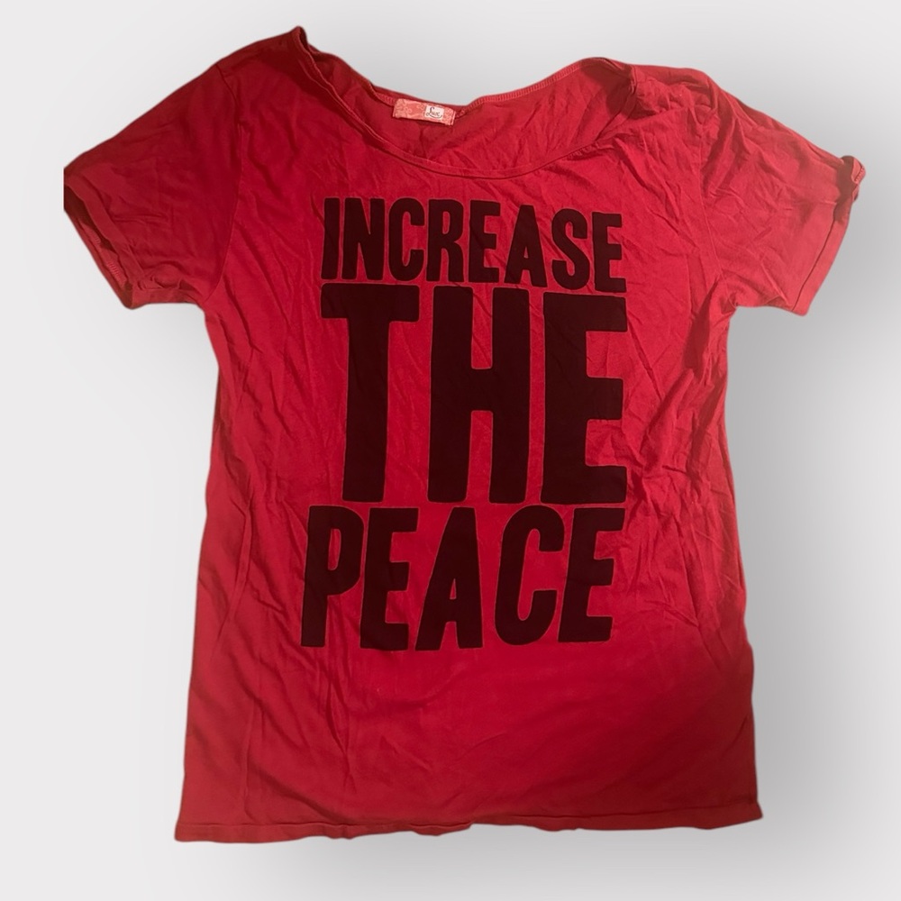 Vintage Increase The Peace Graphic Tee, Red, Size Small